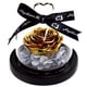 thumbnail image 1 of Rosa eterna brillante con cubierta de cristal para decorar tu escritorio, adorno para el hogar, regalo de San Valentín para mujeres, sin batería (dorado), 1 of 7