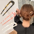 thumbnail image 4 of Baohd Épingles à Cheveux Acétate Simplicité Modélisation Accessoires pour Cheveux Support Usage Quotidien Mode Rétro en Forme de U pour Adultes Marron 1ensemble, 4 of 6