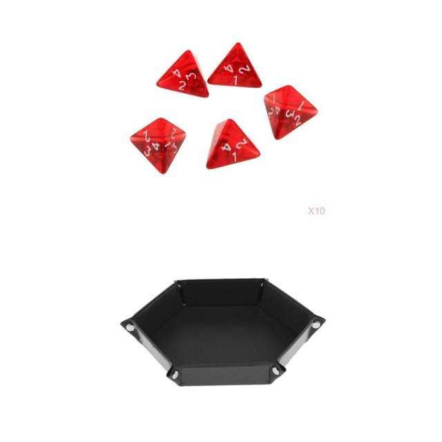 Juego de dados 50x D4, bandeja de dados hexagonal plegable Bandeja rodante de dados Soporte de dados de para RPG Bandeja de almacenamie Sunnimix Bandeja de Dados de Dragones y Mazmorras