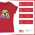 thumbnail image 4 of Tee Hunt Dean Russo Serious Bulldog T-Shirt Dog Best Friend Pet Paw Women's T-Shirt Tee, Red, Medium, 4 of 5
