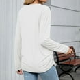 thumbnail image 5 of MIXUE Boho Tops For Women Autumn Winter Solid Color V Neck Long Sleeve Casual Basic Soft Pullover Shirts For Women T-shirts Outwear,White,M, 5 of 7