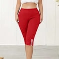 thumbnail image 5 of Tauxra Plus Size Yoga Capris for Women with Pockets, High Waist Workout Leggings, Solid Color Activewear Lounges, 5 of 8