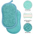 thumbnail image 3 of Jinsinto Set of 8 Washable Dishwashing Sponge The Kitchen Antibacterial Reusable Microfiber Scouring Pads Double Sponge Sponge for Nonstick Pots Pans Pots（Random Random Color）, 3 of 5