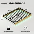 thumbnail image 2 of Floating LED Bed Frame for Queen Size, Modern Metal Platform with Under Bed Storage, No Box Spring Needed, Easy Assembly Oak Design, 2 of 8