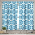 thumbnail image 2 of Ambesonne Ethnic Valance & Curtain, Polish Flower Pattern, 55"x24", Blue and Dark Blue, 2 of 6
