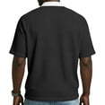 thumbnail image 5 of BVnarty Men's Summer Waffle Knit Raglan Short Sleeve Zip Lapel Top Relaxed Fit Casual Outdoor Street Daily Fashion Tee Black M, 5 of 7