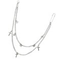thumbnail image 4 of 1Pc Punk Metal Waist Chain Double-layer Cross Pants Chain Clothing Accessory, 4 of 8
