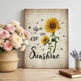 thumbnail image 2 of Canvas Wall Art, Yellow Sunflower Framed Canvas Prints for Living Room Bedroom, Summer Vintage Flower Bee Sunshine Extra Large Gallery Wrapped Wall Decor for Home Office, Gifts, 24"x36" Ship Next Day, 2 of 9