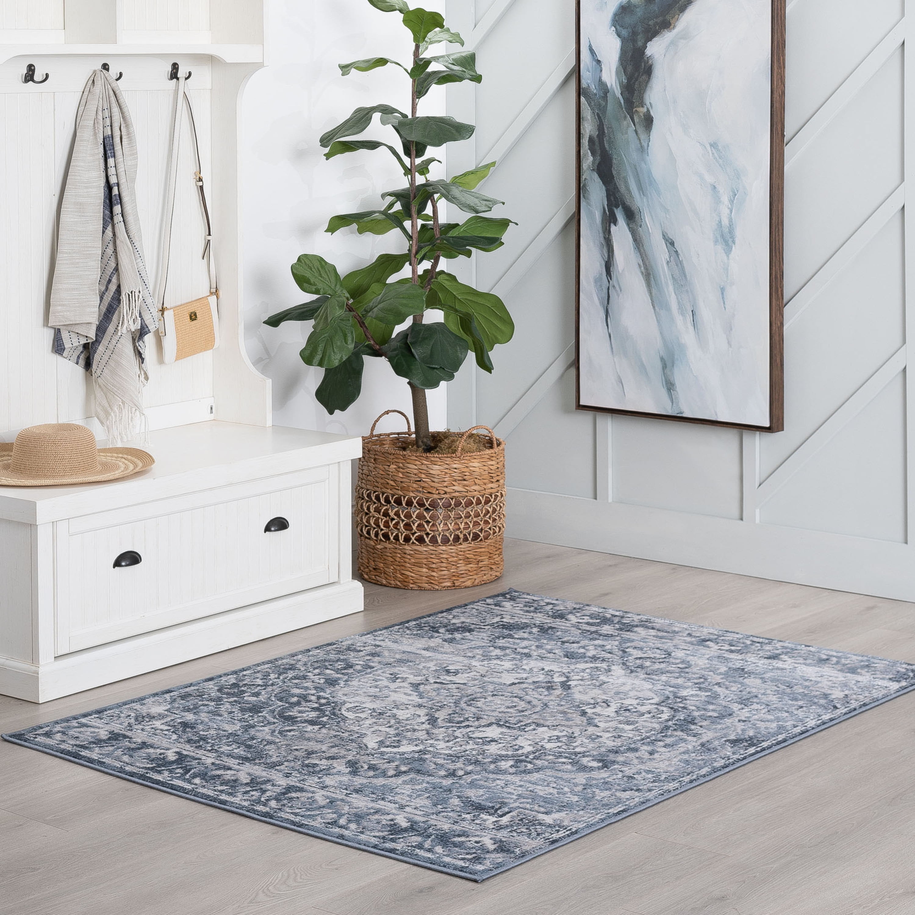 9x12 Modern Blue Large Area Rugs for Living Room | Bedroom Rug | Dining Room Rug | Indoor Entry or Entryway Rug | Kitchen Rug | Alfombras para Salas 8'9'' x 12'2''