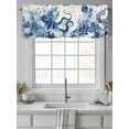 thumbnail image 4 of Blue Jellyfish Coastal Curtain Valances for Windows, Nautical Octopus Summer Ocean Kitchen Valance Window Treatment, Light Filtering Block Curtains for Bathroom/Bedroom/Living Room 60'' x 18'', 4 of 9
