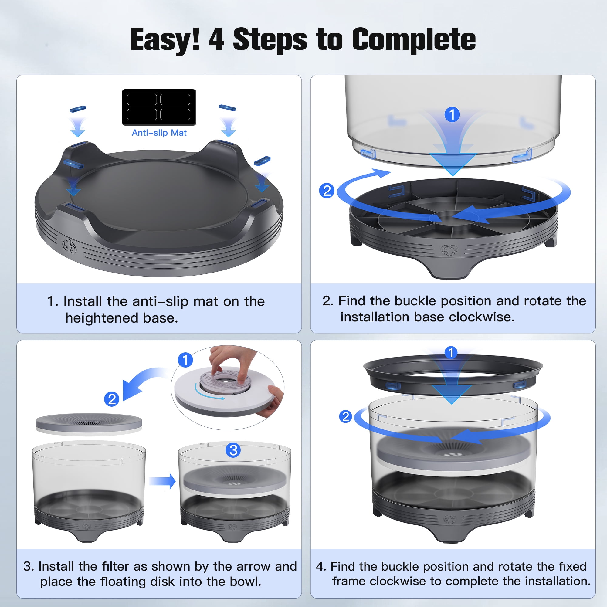 5.5L Dog Water Bowl,186oz Large Capacity No Spill Water Bowl for Dogs, Splash Proof Slow Water Feeder with Heightened Base, Anti-Slip Slow Drinking Pet Water Bowl for Messy Drinkers