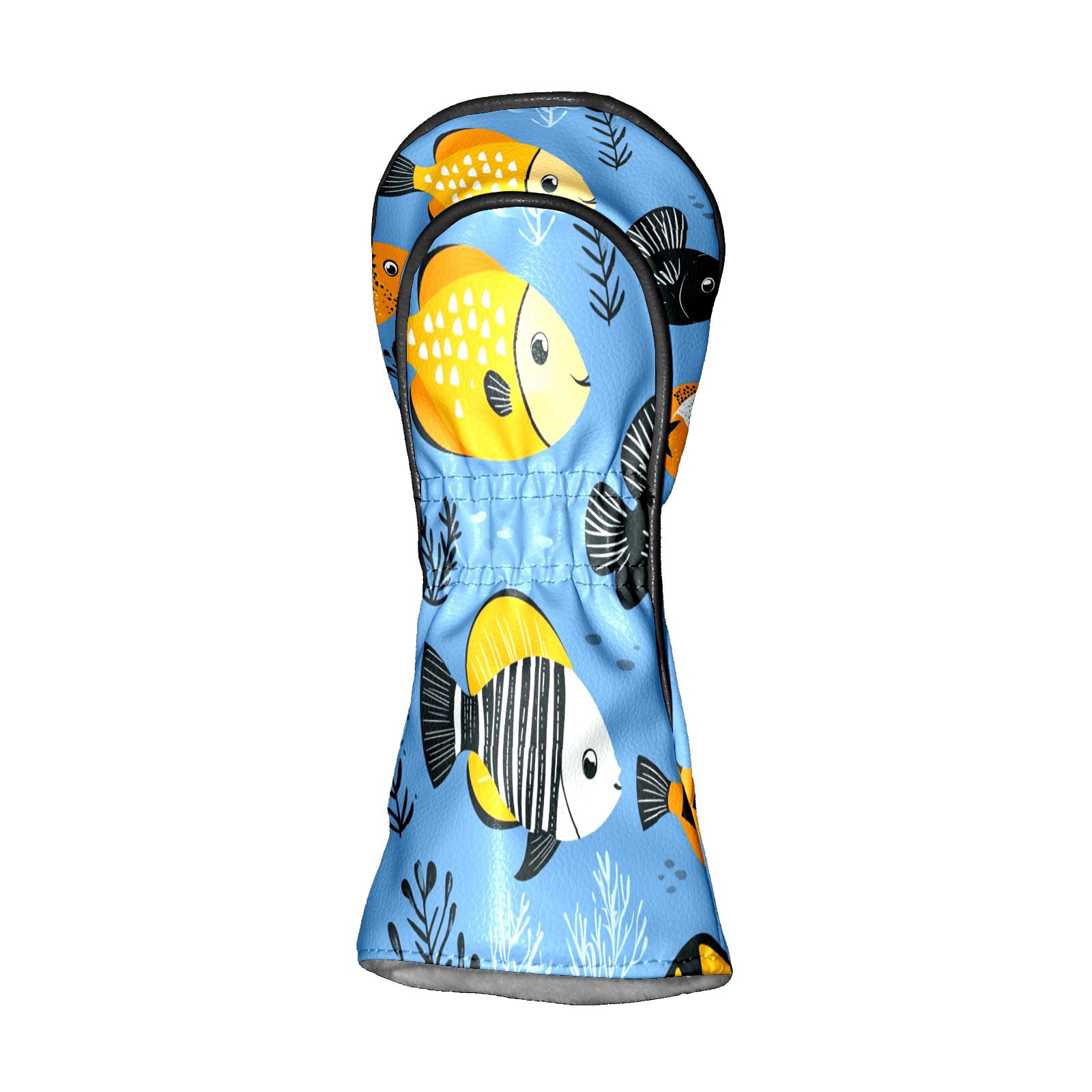 Golf Club Covers PU Leather Waterproof Head Covers for Fairway Woods Hybrids Cartoon Tropical Fish