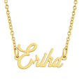 thumbnail image 1 of KISPER Collier Pendentif Prénom Personnalisé en Acier Inoxydable Plaqué Or 18K, Erika, 1 of 6
