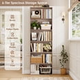 thumbnail image 4 of Homfa Modern 6-Tier Bookshelf, 70.8" Tall Bookcase Wood Free Standing Shelving Unit for Office Living Room, Oak, 4 of 9