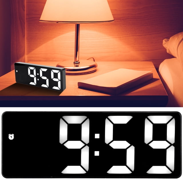 Despertador, Abs Y Plásstico Digital Espejo Digital Desspertador Con Cable USB Para Decoración