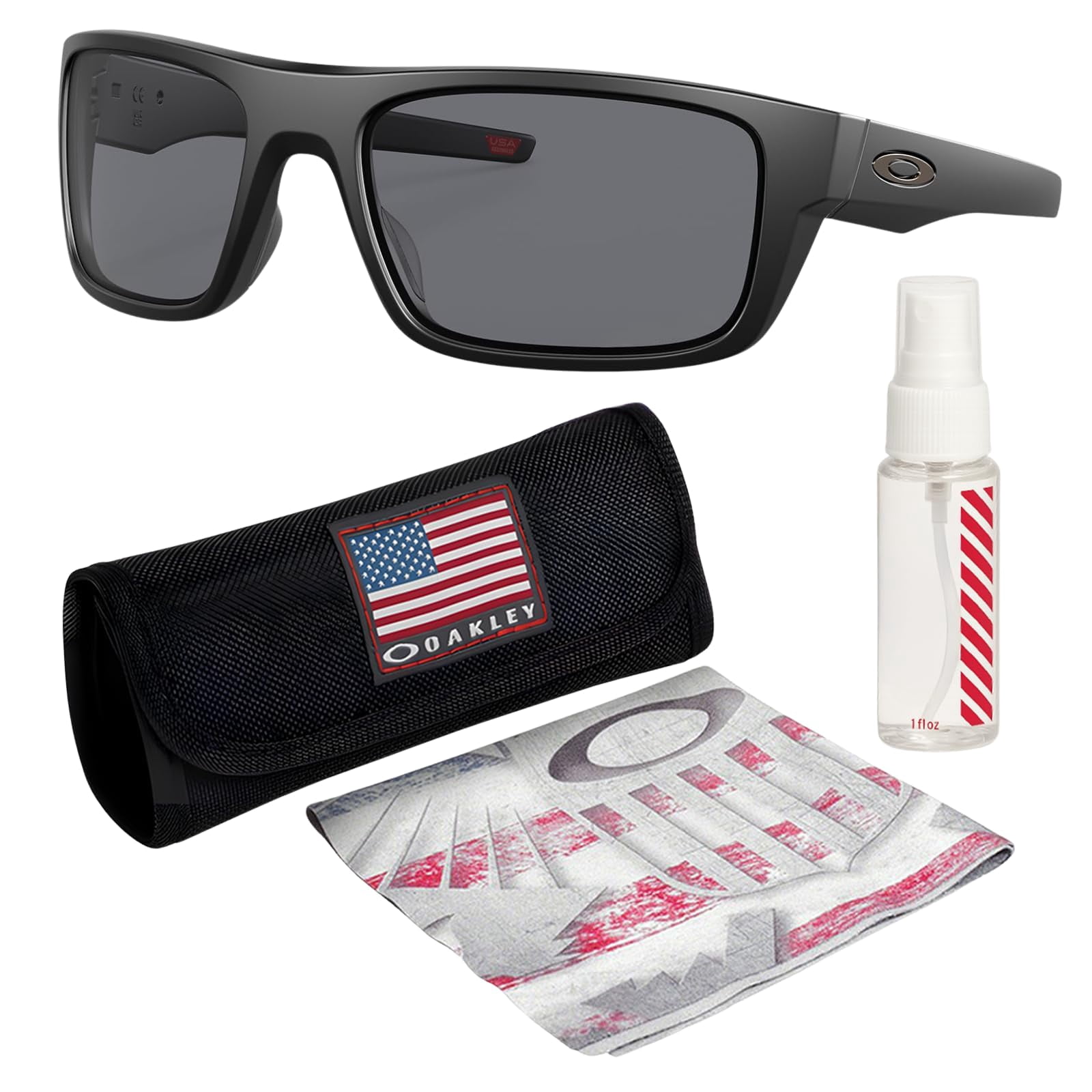 Oakley Masseter Sunglasses, Rectangular Wrap Eyeglasses with Prizm