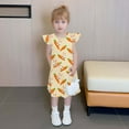 thumbnail image 4 of Toddler Girls Easter Midi Dress Summer Ruffle Sleeve Funny Rabbit Graphic A Line Dress Outfit For Kids Multicolor 5-6 Years, 4 of 7