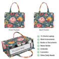 thumbnail image 2 of Large Capacity Tote Bag,Pioneer Flower Floral Print Pattern Handbag Fashion Luxury Tote Bag,15.7"x13"x 5.1" Inches,Laptop Compatible, 2 of 6