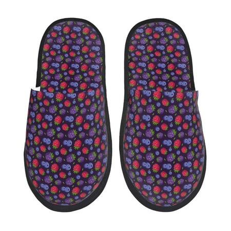 Balery Blackberries Slient Indoor Furry Fleece Comfort House Shoes Soft Non-Slip Home Shoes Cotton slippers House Slippers-- Medium