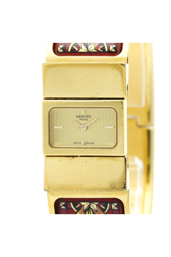 Pre-Owned HERMES Loque Gold Plated Quartz Ladies Watch LO1.201