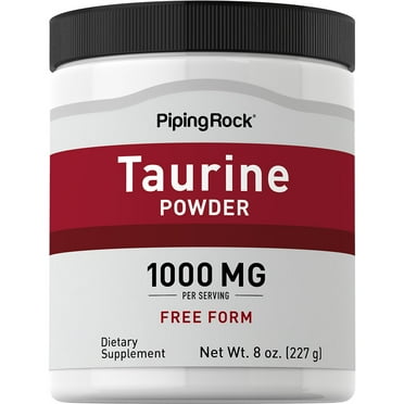 Taurine Powder 8oz | Free Form Supplement | 100% Pure | Non-GMO, Gluten Free | By Piping Rock