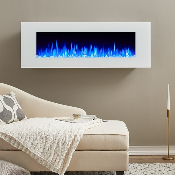 Real Flame 1330E 50" Wide Dinatale Wall-Mounted Electric Fireplace - White