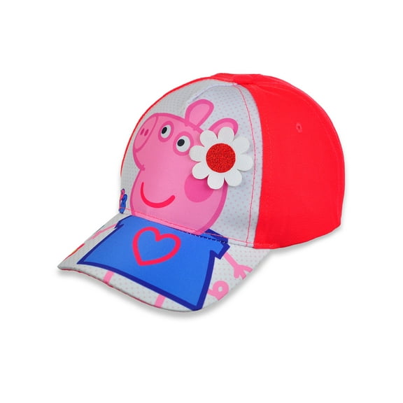 Baseball Cap - Peppa Pig - White/Red 3D Flowers