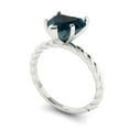 thumbnail image 2 of Solitaire Engagement Ring for Women - 2ct Natural London Blue Topaz in 18K White Gold Promise Ring, 2 of 6