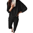 thumbnail image 1 of Conjunto Deportivo PRETTYGARDEN Otoño Mujer 2 Piezas Tejido Acanalado Negro S, 1 of 8