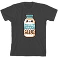 thumbnail image 3 of "Powered By Milk" Youth Charcoal Crew Neck Short Sleeve Tee-Medium, 3 of 4