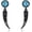 Skull Spike, variant on Black Stud Earrings for Men 925 Sterling Silver Raven Upside Down Cross Sword Skull Spike Earrings Black Turquoise Stud Jewelry for Men Women
