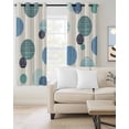 thumbnail image 2 of Abstract Geometric Kitchen Curtains Farmhouse Vintage Polka Dot Teal Blue Cafe Short Curtains for Bathroom Blackout Window Curtain Small Window Treatment Drapes for Bedroom Living Room 52"x45"x2, 2 of 9