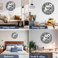 thumbnail image 2 of Wall Clock 14 Inch Rustic Daisy Round Silent Decorative Wall Clocks Battery Operated for Living Room Bedroom Kitchen Classroom Decor, Teal Flowers Grey Wood Textured,Large, 2 of 7