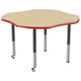 thumbnail image 6 of ECR4Kids 48in Clover Everyday T-Mold Adjustable Activity Table Maple/Red/Black - Super Leg, 6 of 8