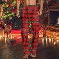 thumbnail image 5 of Aloohaidyvio Plaid Pajama Pants Mens Pajama Pants Flannel Cotton Sleep Pants,PJ Bottoms with Pockets, 5 of 5