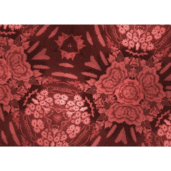 Ahgly Company Machine Washable Indoor Rectangle Transitional Crimson Red Area Rugs, 2' x 4'