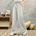 thumbnail image 4 of REALiKUN Womens Baggy Wide Leg Palazzo Pants Casual Loose Drawstring Elastic Waisted Lounge Trousers with Pockets, 4 of 4