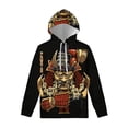 thumbnail image 5 of Sudadera con capucha con estampado de samurái japonés para hombre, sudadera con capucha con máscara impresa en 3D retro, sudadera con capucha de manga larga a la moda, jersey informal de calle, 5 of 5