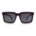 thumbnail image 3 of Beveled Thick Plastic Retro Horn Rim Rectangle Sunglasses Burgundy - Black, 3 of 8