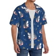 thumbnail image 2 of Balery Cute Shark Camisa Casual de Manga Corta con Botones para Hombre, Texturizada, Estilo Cubano, para Playa, Verano-X-Large, 2 of 5