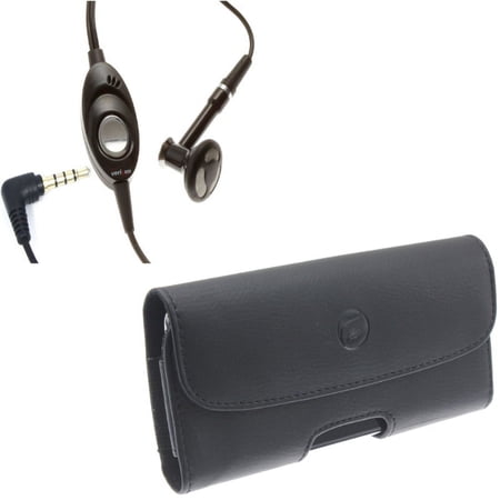 Wired Earphone Mono Headset w Leather Case Belt Clip for Samsung Galaxy S10 Plus - Handsfree Mic 3.5mm Headphone  Holster Cover Loops J1N price history on PriceWatchPro
