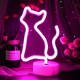 thumbnail image 1 of Neon Cat Light Sign Cat Neon Lights With Base Room Decor Battery And Usb Operated Neon Lights, 1 of 5