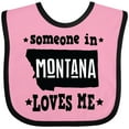 thumbnail image 3 of Inktastic Montana Someone Loves Me Boys or Girls Baby Bib, 3 of 4