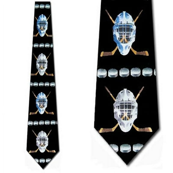 Hockey Masks and Sticks Necktie Mens Tie