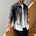thumbnail image 5 of Men's Corduroy Streetwear Color Block Button Down Shirt, Geometric Print Long Sleeve Lapel Casual Top, Loose Fit Fall Daily Clothes with Chest Pocket White S, 5 of 6
