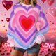 thumbnail image 1 of Uootdi Valentine's Day Sweatshirt for Women Crew Neck Love Heart Printed Graphic Sweatshirts Casual Holiday Long Sleeve Graphic Tee Tops Gift, 1 of 9
