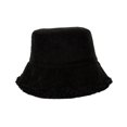 thumbnail image 3 of Elegante sombrero de cubo de felpa Cómodas gorras de pescador Versátiles térmicas peludas Mujeres Otoño Invierno Sombrero para viajes al aire libre Negro Soledad Sombrero de copa, 3 of 10