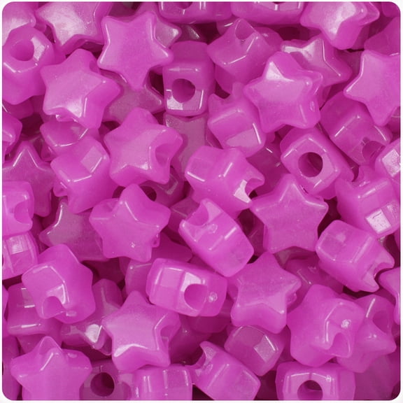 BeadTin Purple Glow 13mm Star Pony Beads (250pcs)