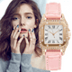 thumbnail image 3 of Reloj Cuadrado De Cuarzo Para Mujer Con Pulsera De Estrellas rosa, 3 of 5