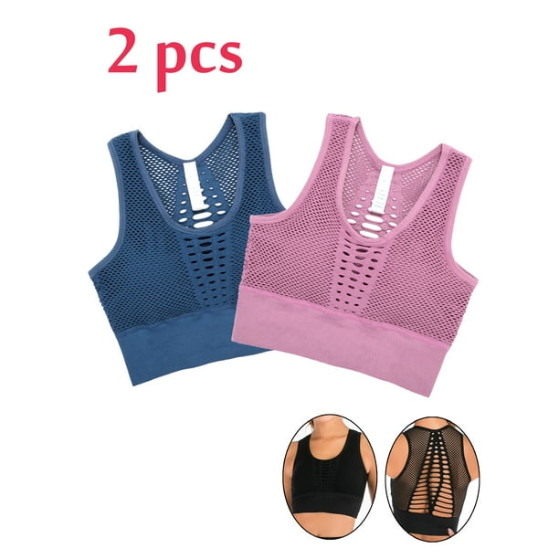 Focussexy Womens 2 Pcs 3 Pcs Yoga Bra Seamless Sports Bra High